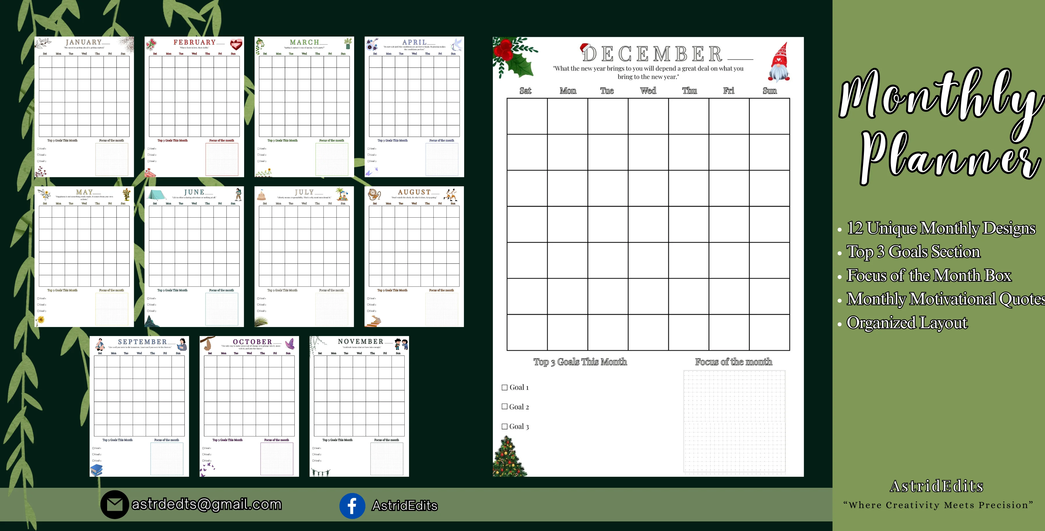 MINIMALIST MONTHLY PLANNER
