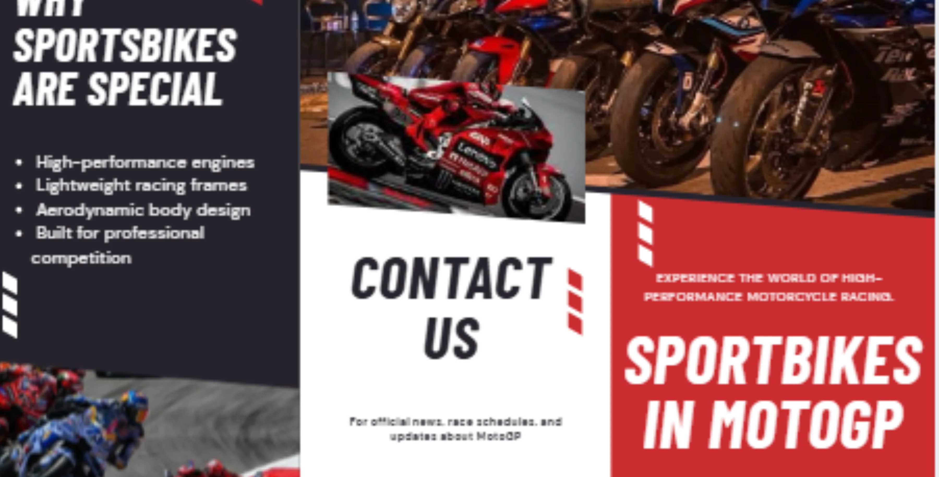 MotoGP Sport Bike Poster Canva Template