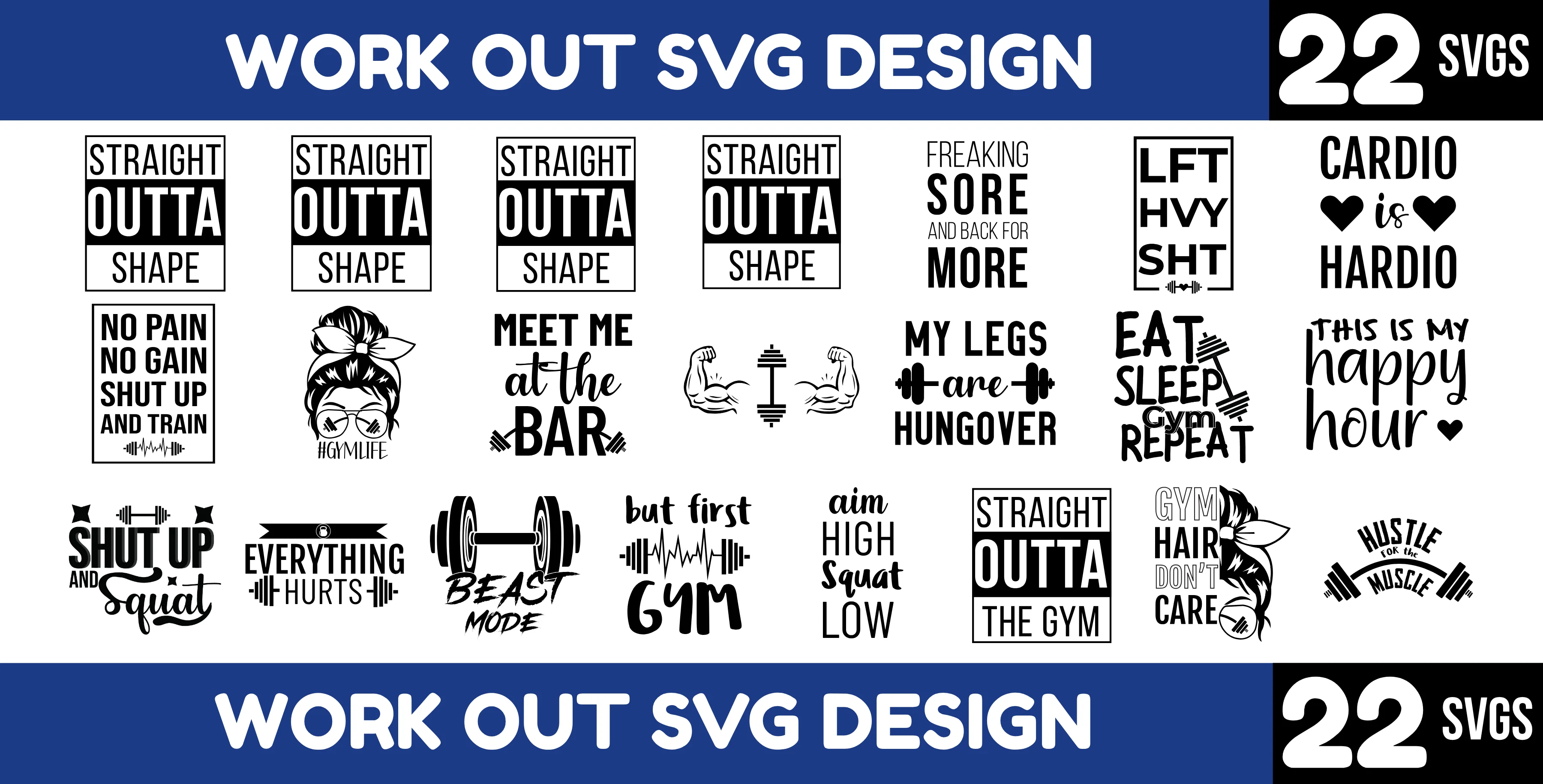 Funny Workout & Gym SVG Bundle