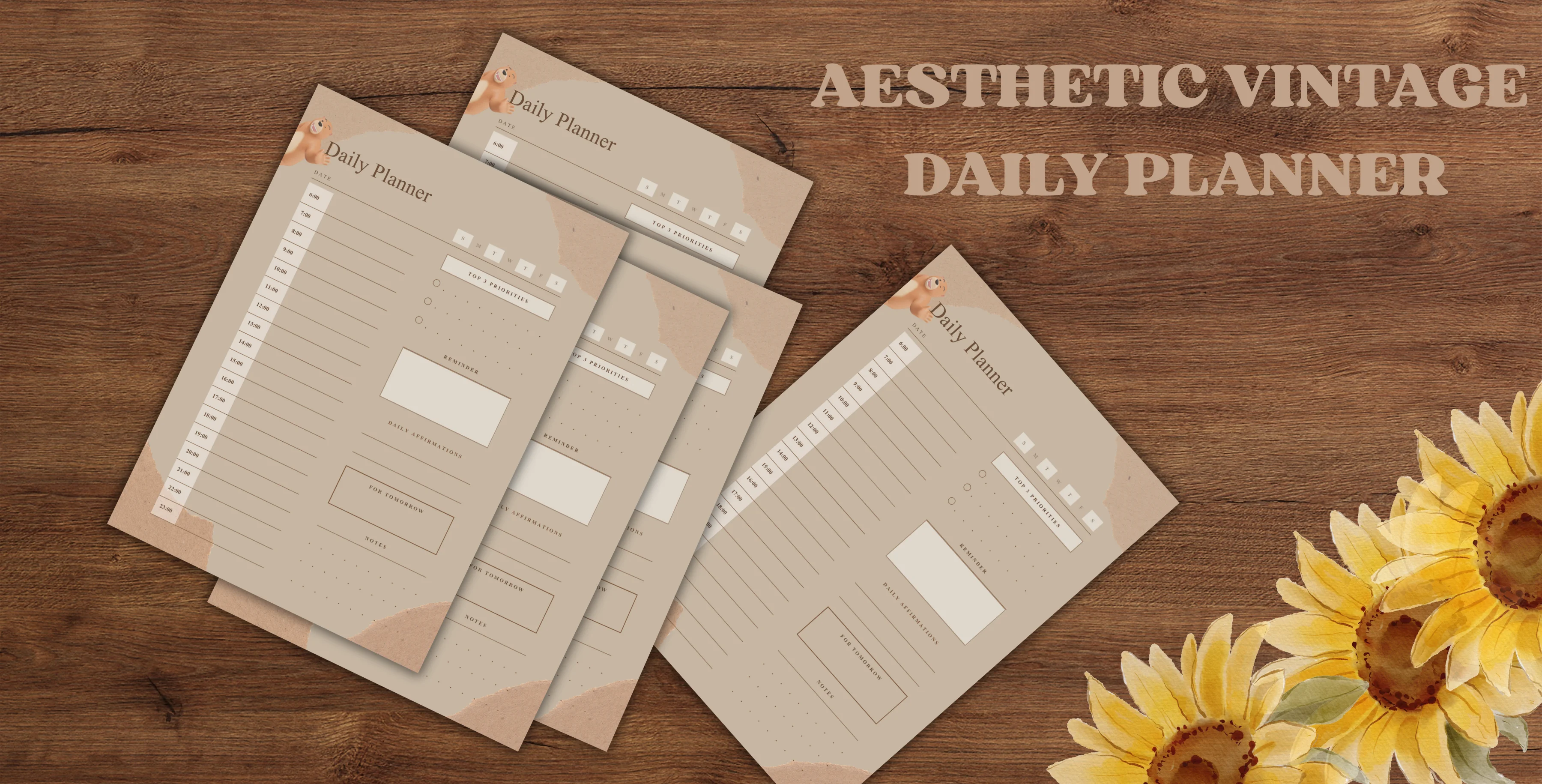 Aesthetic Vintage Daily Planner