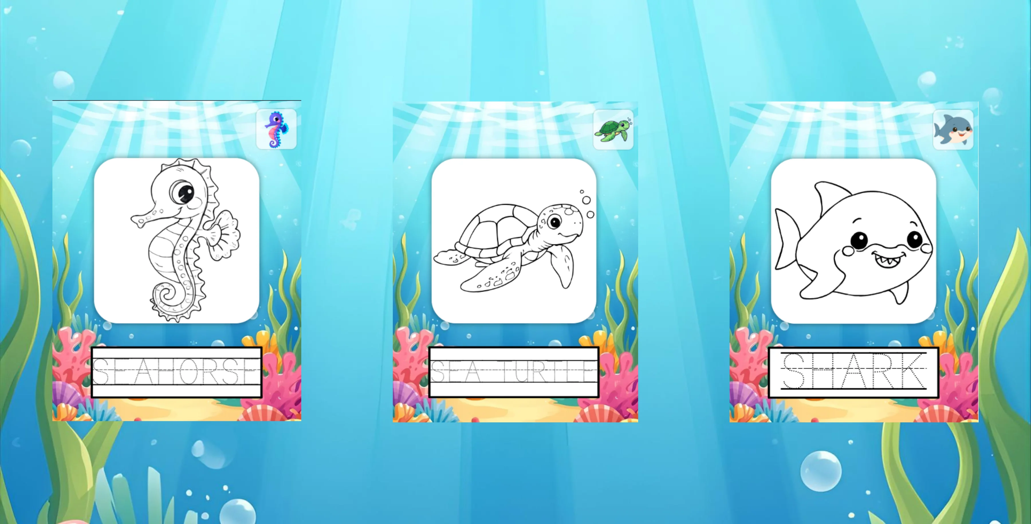 Into The Ocean: Tracing and Coloring Book