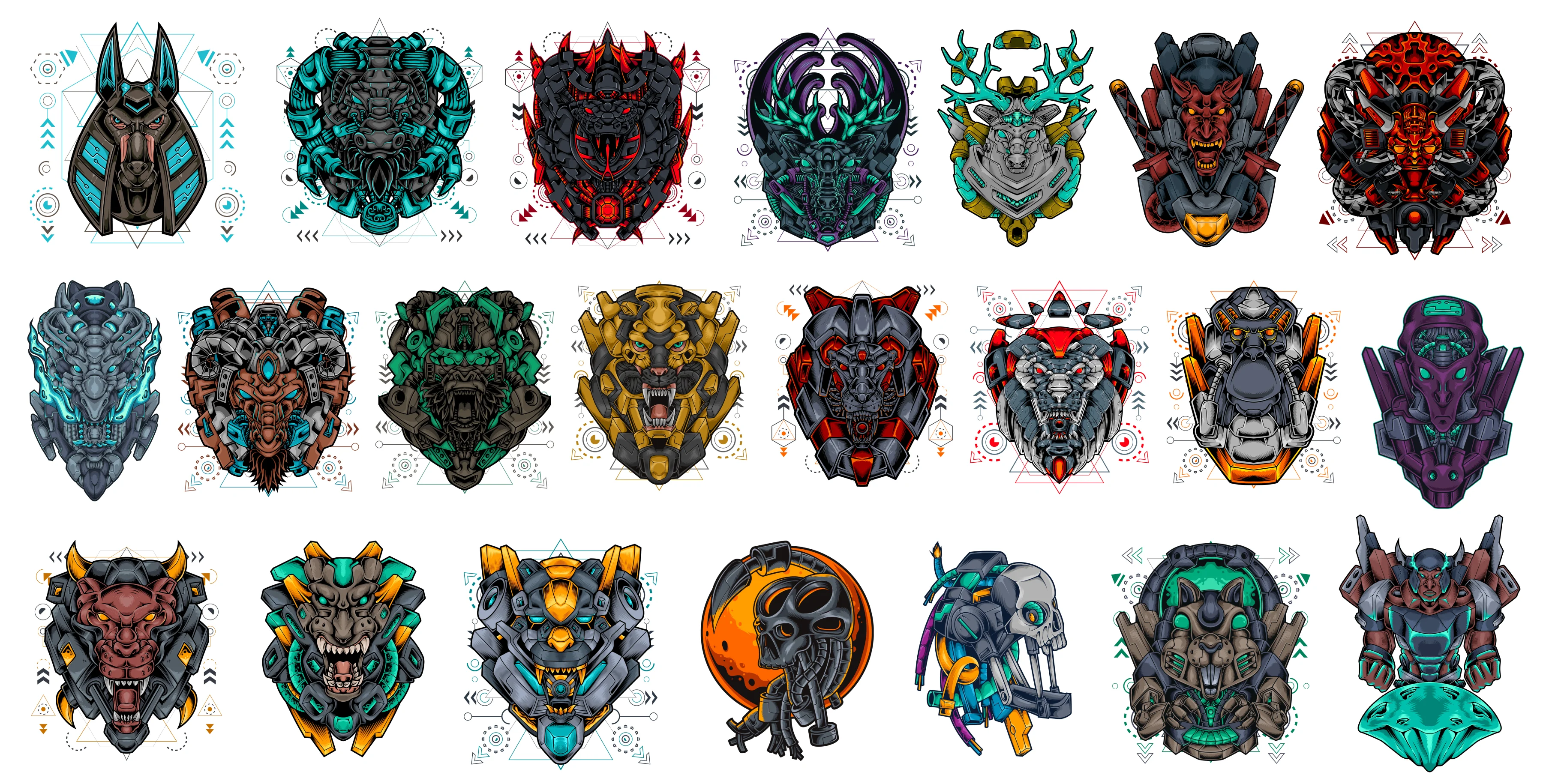 MECHA HEAD T-SHIRT DESIGNS