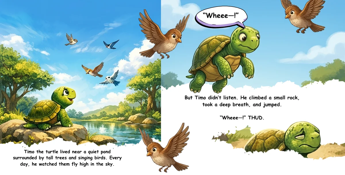 The Turtle Who Wanted to Fly: A Story of Self-Discovery "Your own strengths make you unique."