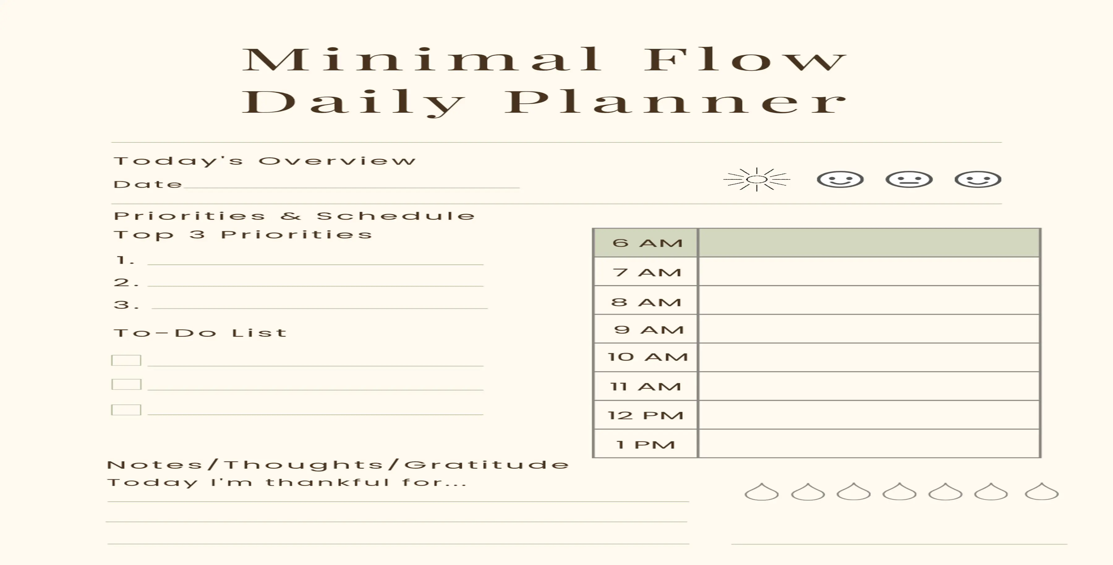 Minimal Flow Daily Planner