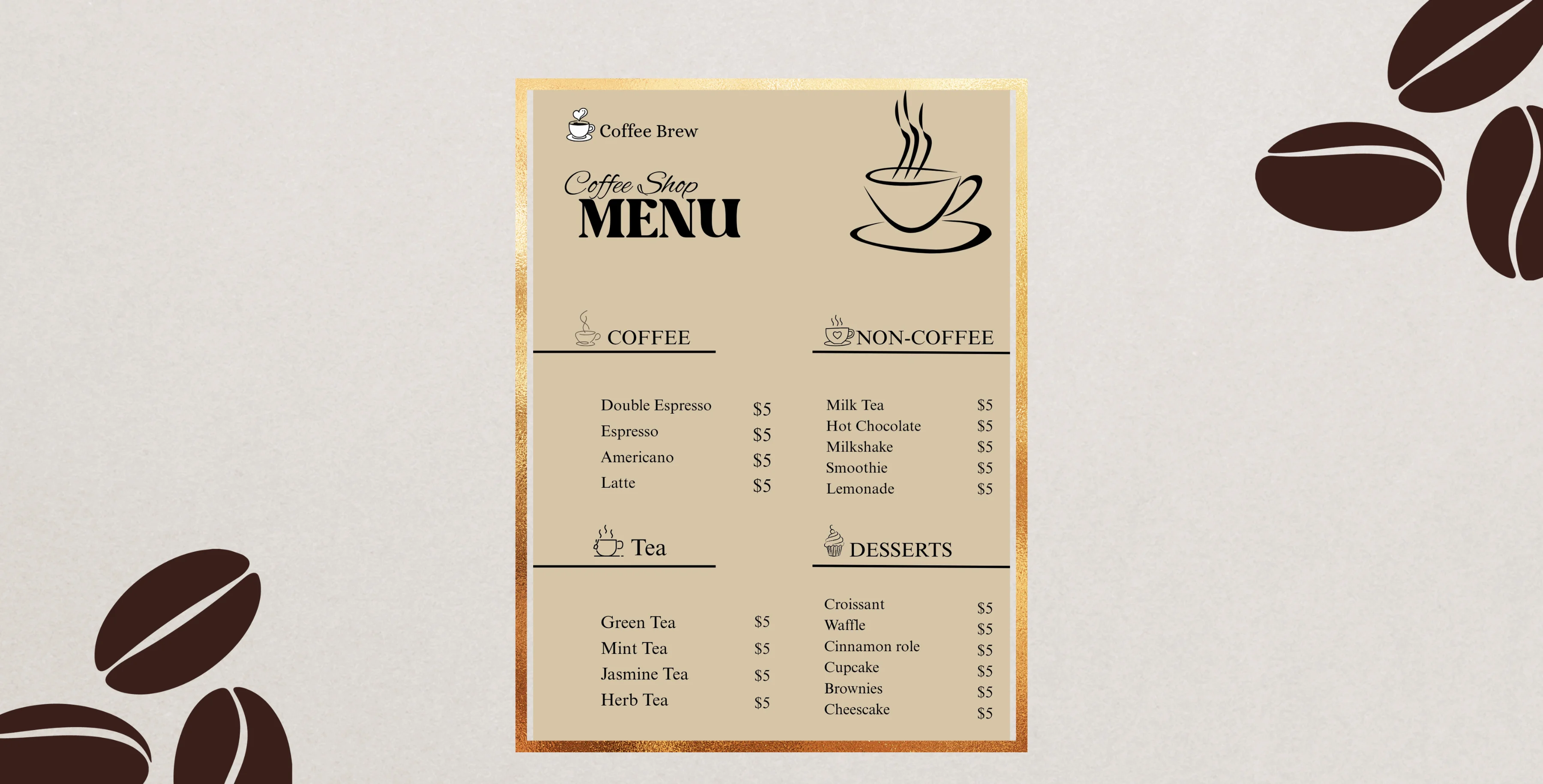 Coffee Menu