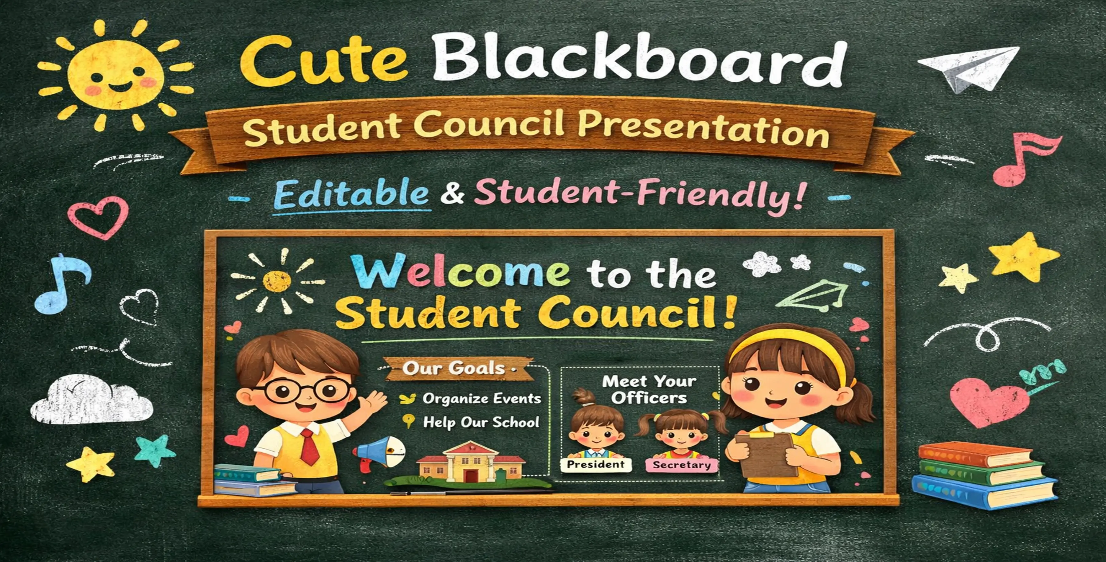 Cute Blackboard Student Council Presentation