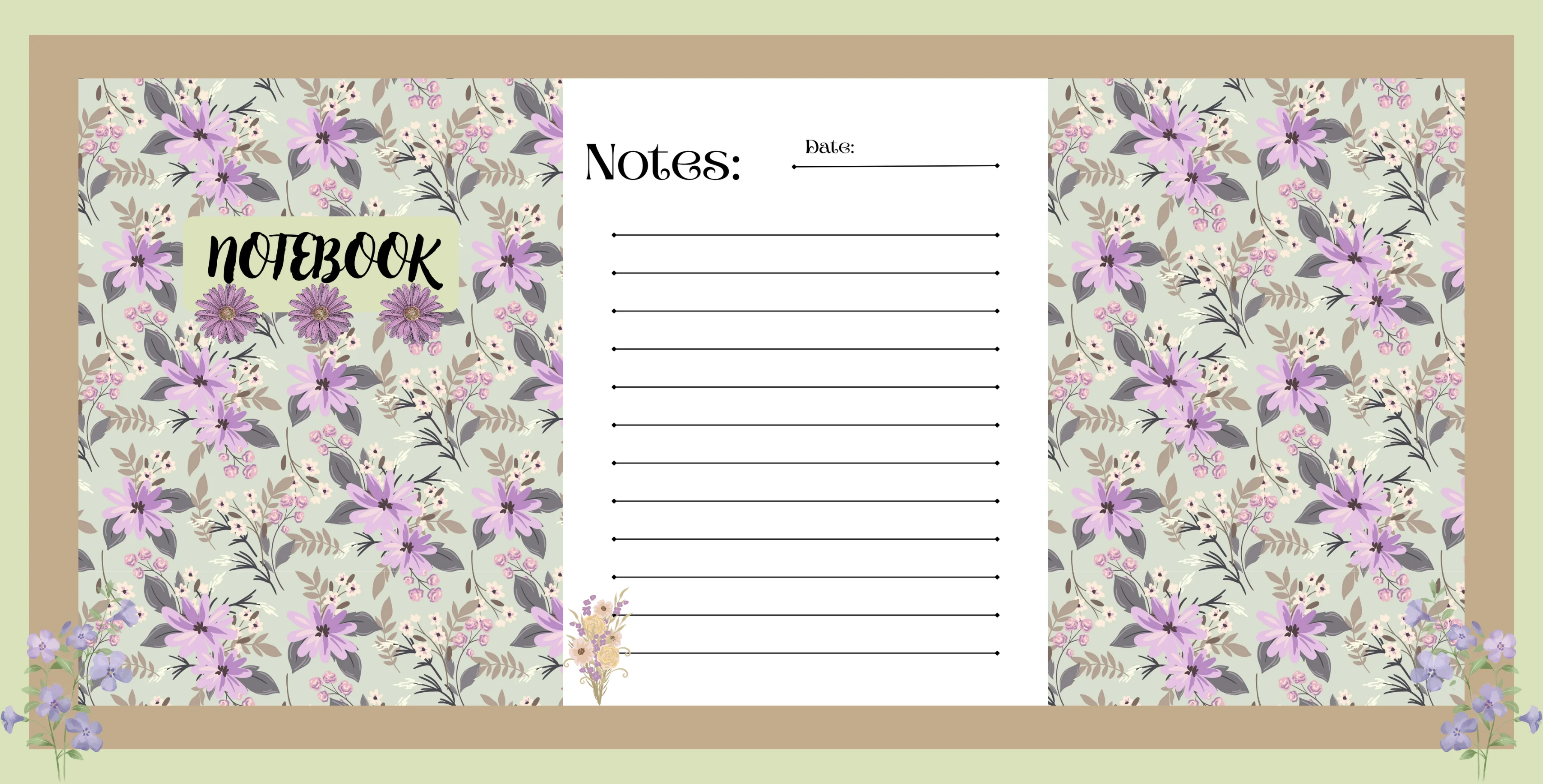 Vintage Floral Notebook Cover