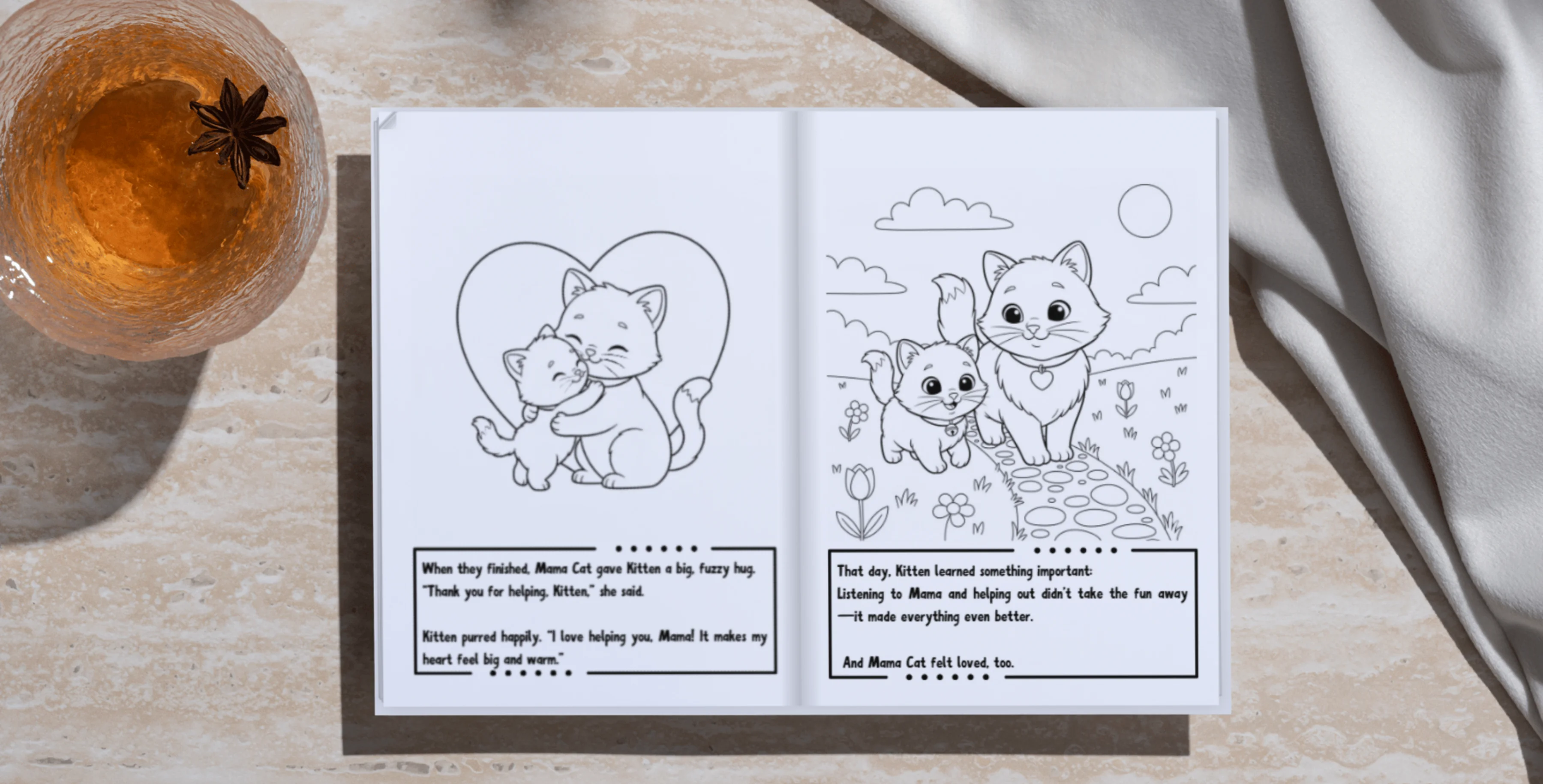 Kitten Learns to Listen - Coloring Story Book