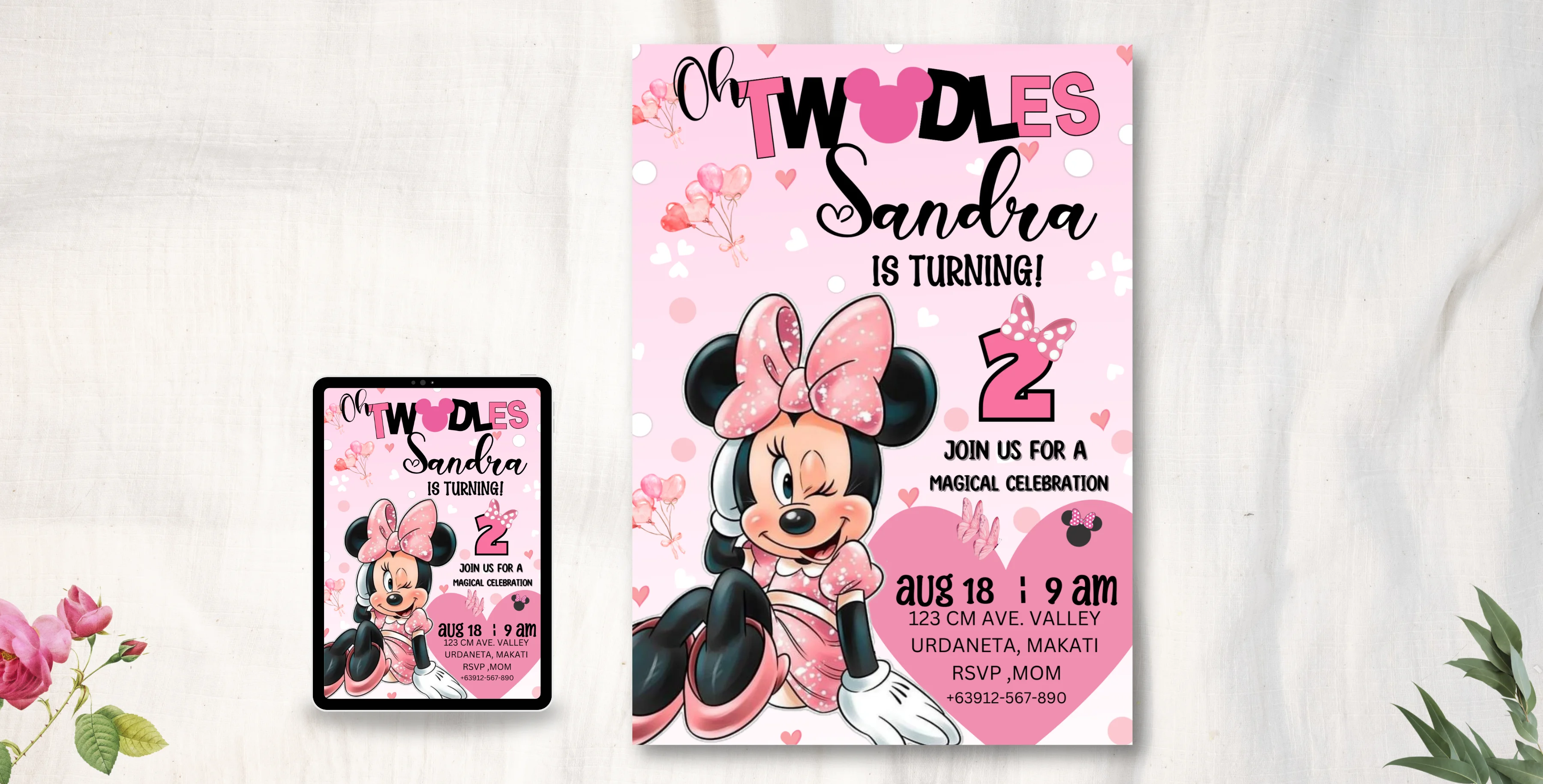 Mickey Mouse Birthday Invitation | Editable Canva Template | Instant Download