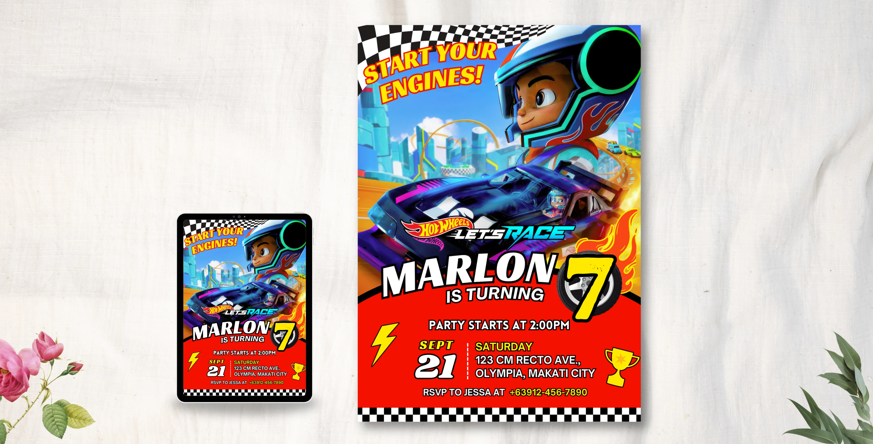 Race RW4 Birthday Invitation | Editable Canva Template | Instant Download
