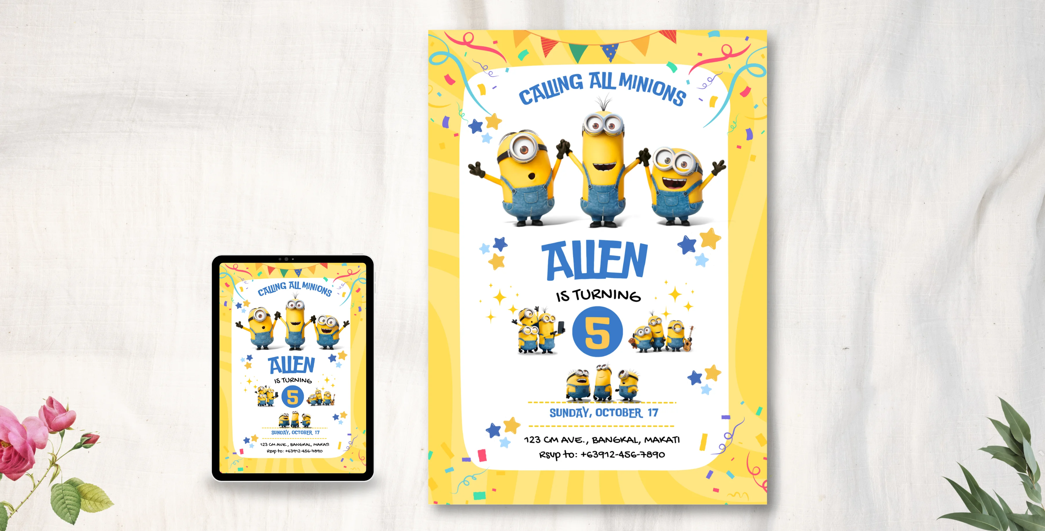 Minions Party Birthday Invitation | Editable Canva Template | Instant Download