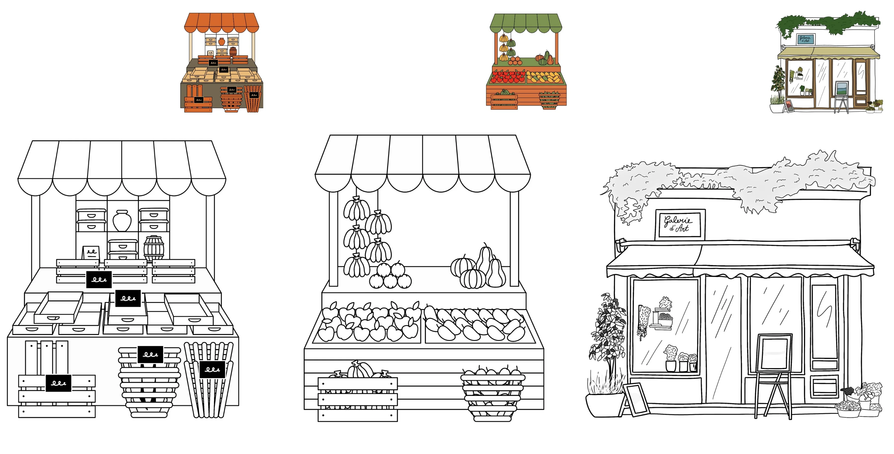 Shops Digital Coloring Book