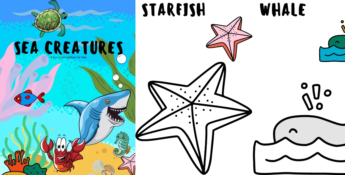 SEA CREATURES-COLORING BOOK FOR KIDS