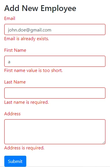 Ajax Form Validation in PHP