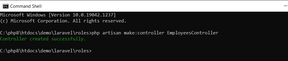 Create controller in Laravel