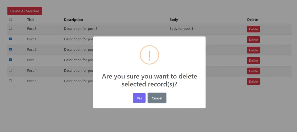 delete multiple records using checkbox in laravel