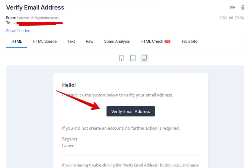 laravel email verification