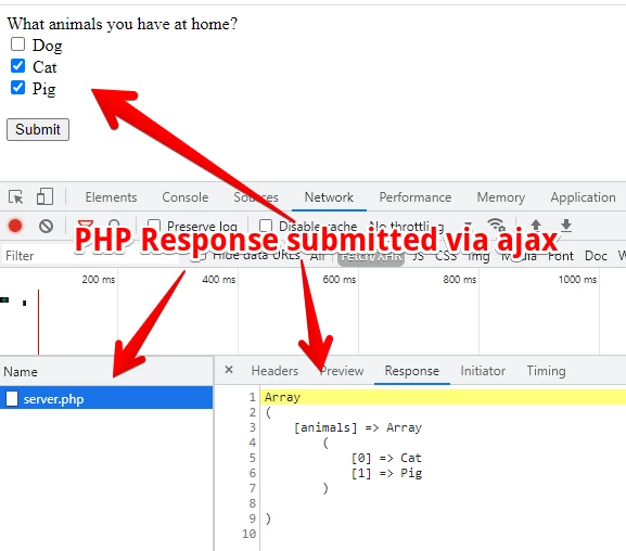 Submit Multiple Checkbox Value to PHP using jQuery & Ajax