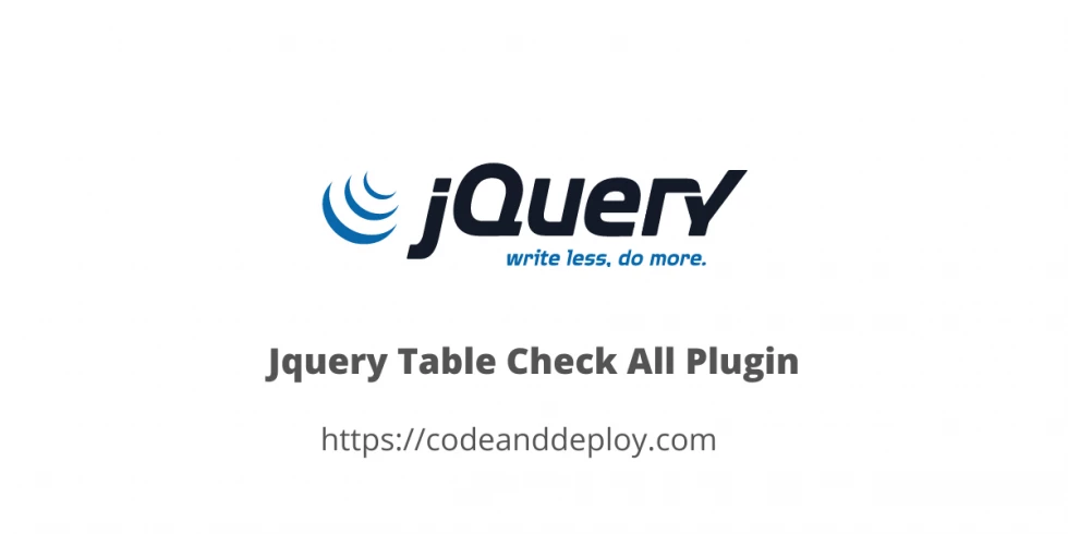 Jquery Table Check All Plugin