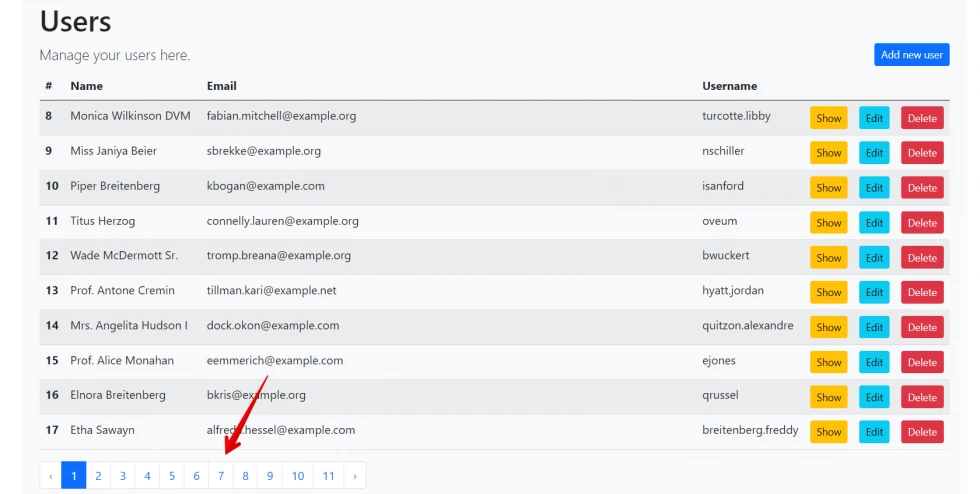 laravel pagination example