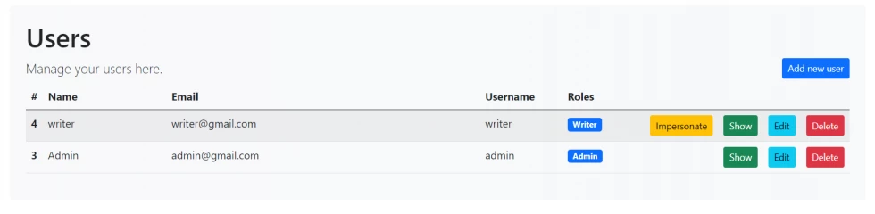 laravel impersonation