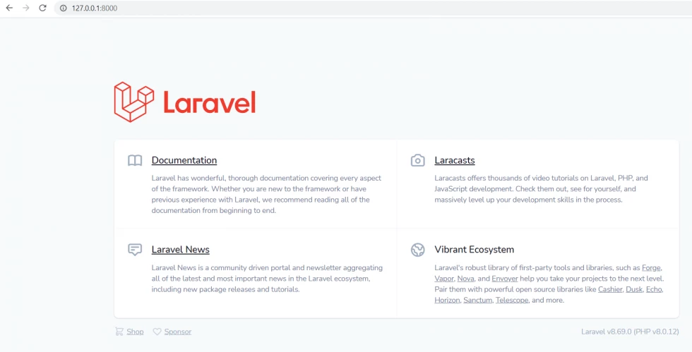 laravel 8 installation