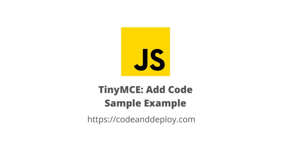 TinyMCE: Add Code Sample Example