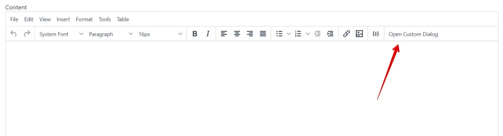 TinyMCE Custom Dialog Box example