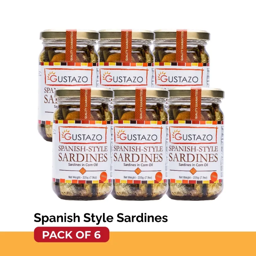 Gustazo Spanish-Style Sardines Classic 225g (Pack of 6)