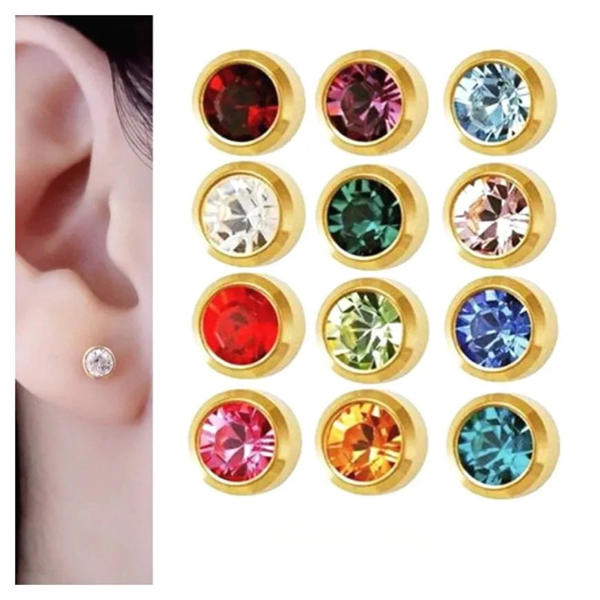 Us 10k Gold Earrings Hypoallergenic Birthstone Stud Earring