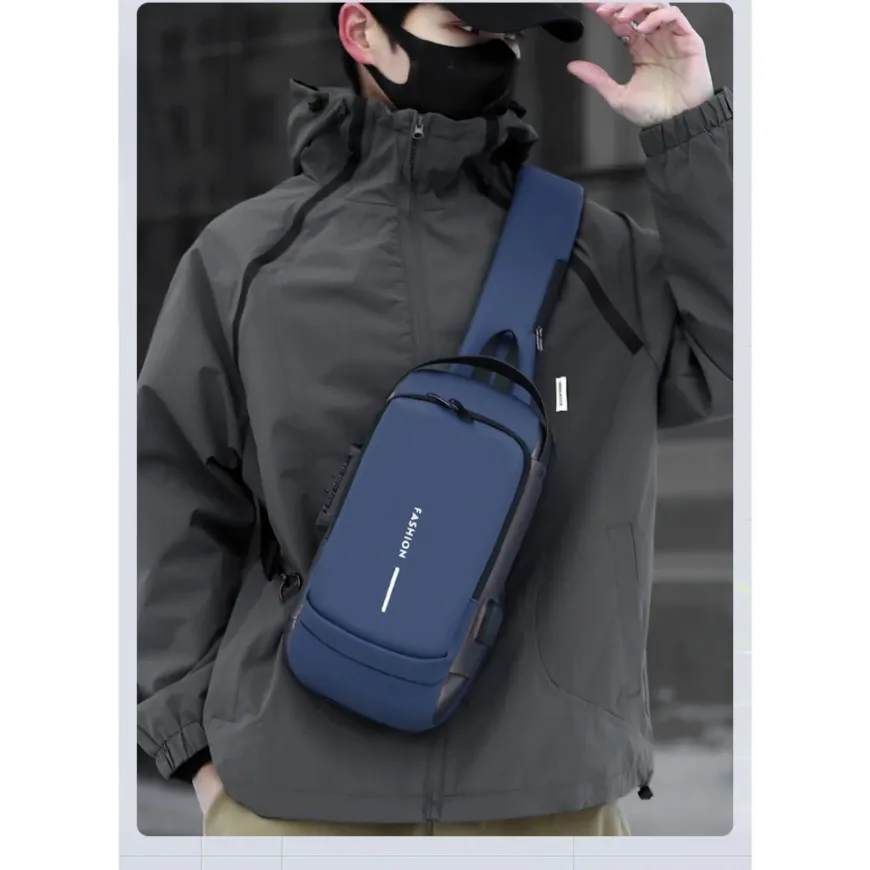  B0166 Men’s Motorcycle Shoulder Sling Bag