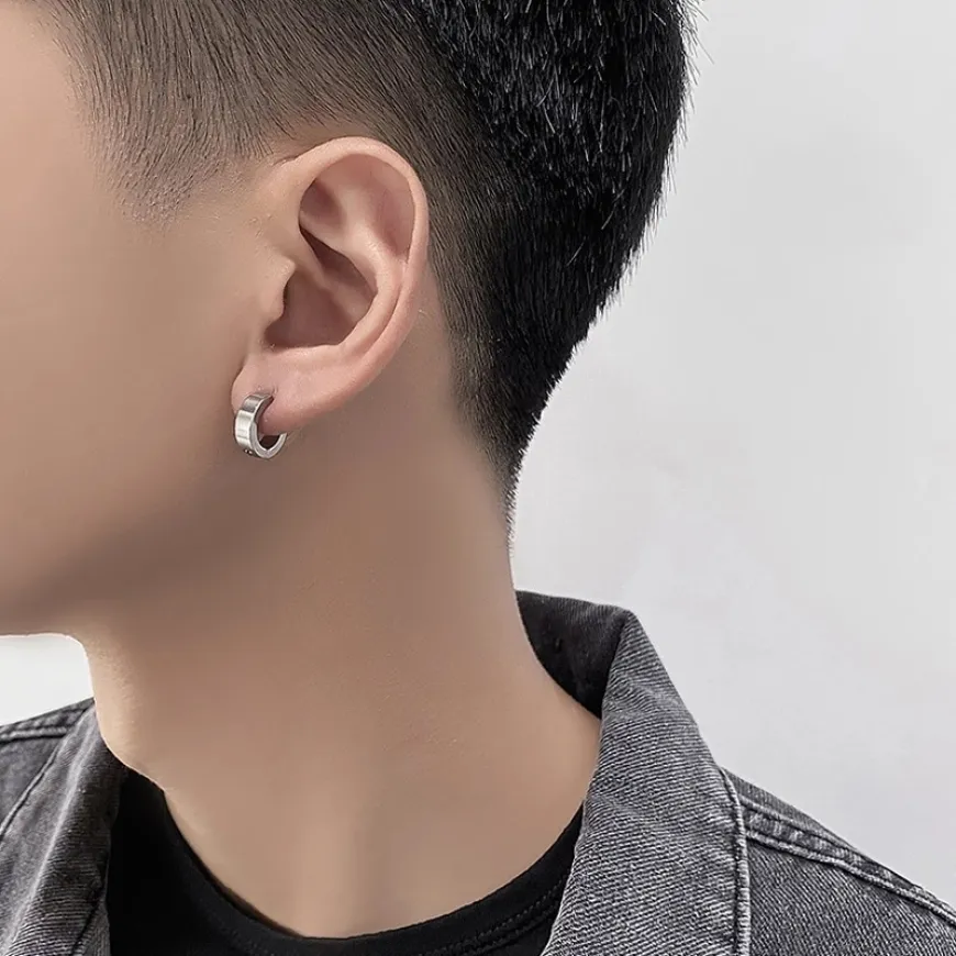 1PC Trendy Round Hoop Earrings – Chunky Cuff Style