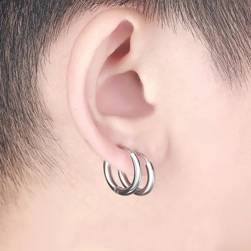 Stainless Steel Hoop Earrings for Men Women (Duplicate Listing)