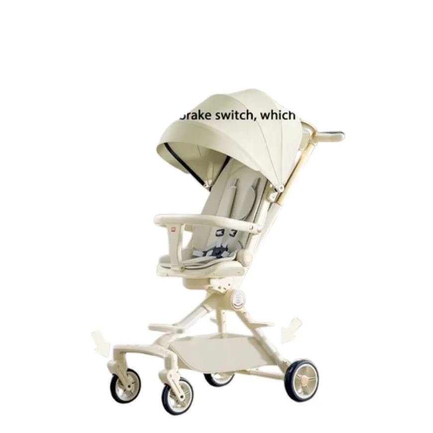 2 Ways Foldable Stroller For Baby Can Sit And Lie With Seat Belt 0-5 Years