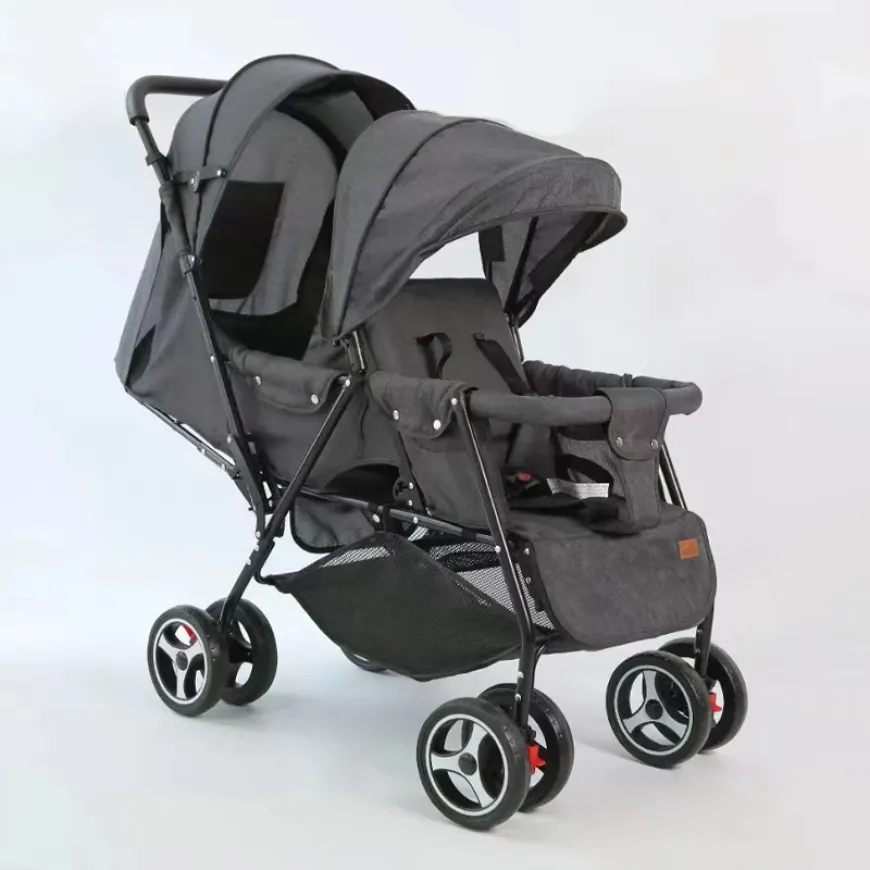 Twin Stroller for Baby Double Seat Lightweight Foldable Two-Way Baby Stroller