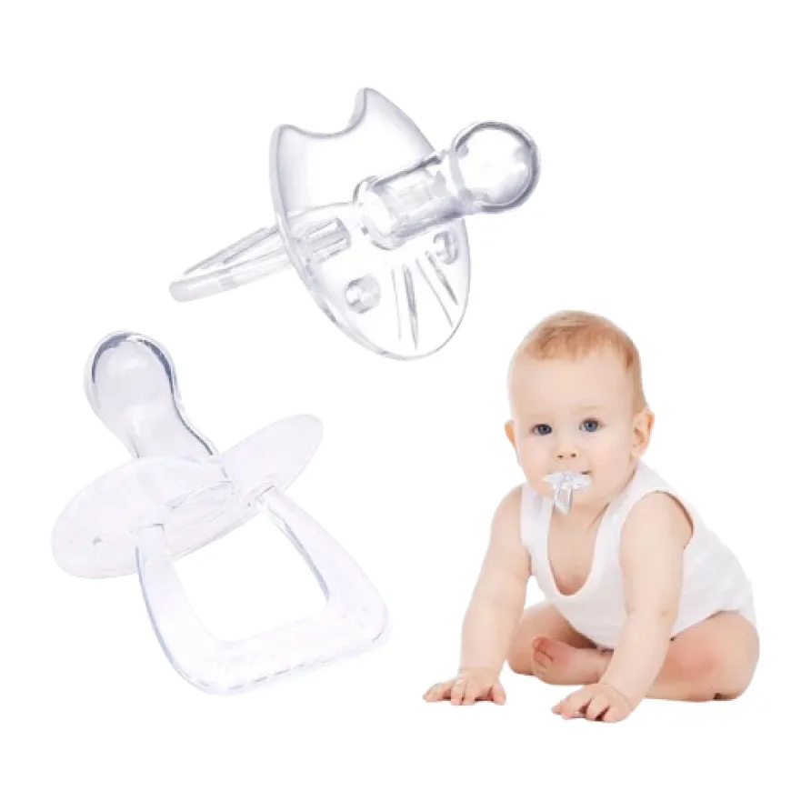 Baby Silicone Pacifier Teether Soother Flat/Round molar stick nipple for Newborn 6 months