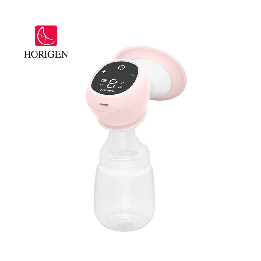 Horigen Tubeless Electric Breast Pump Portable Rechargeable Integrated 6oz Feeding Bottle Nunu 2259C