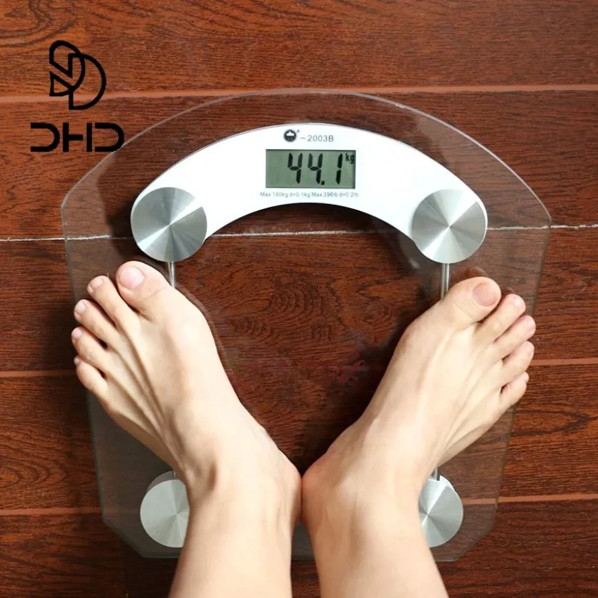 Digital LCD Weighing Scale with Tempered Glass and 150kg Capacity