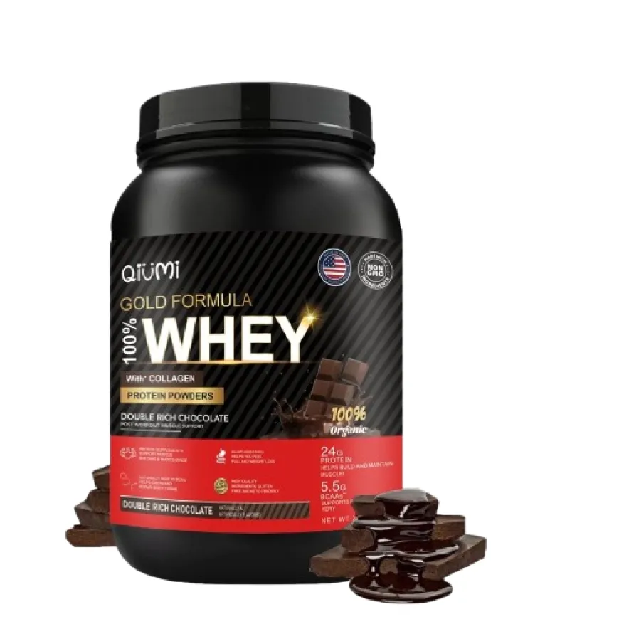 QIUMI Gold Standard Whey Protein Powder BCAA Supplement Powder Whey Protein Isolate for Muscle Gain