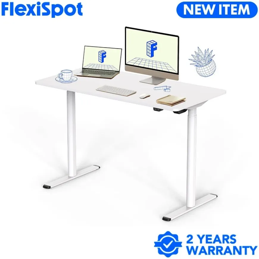 Deskey E135 Electric Essential Standing Desk with Oval Leg