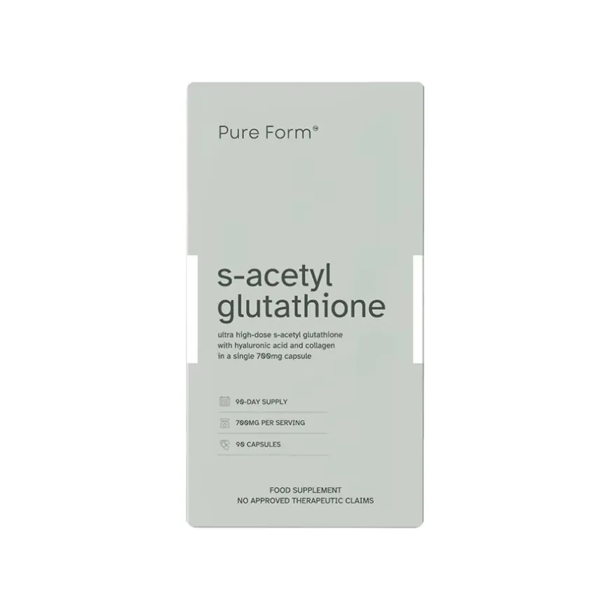 PURE FORM S-Acetyl Glutathione with Hyaluronic Acid and Collagen Capsule