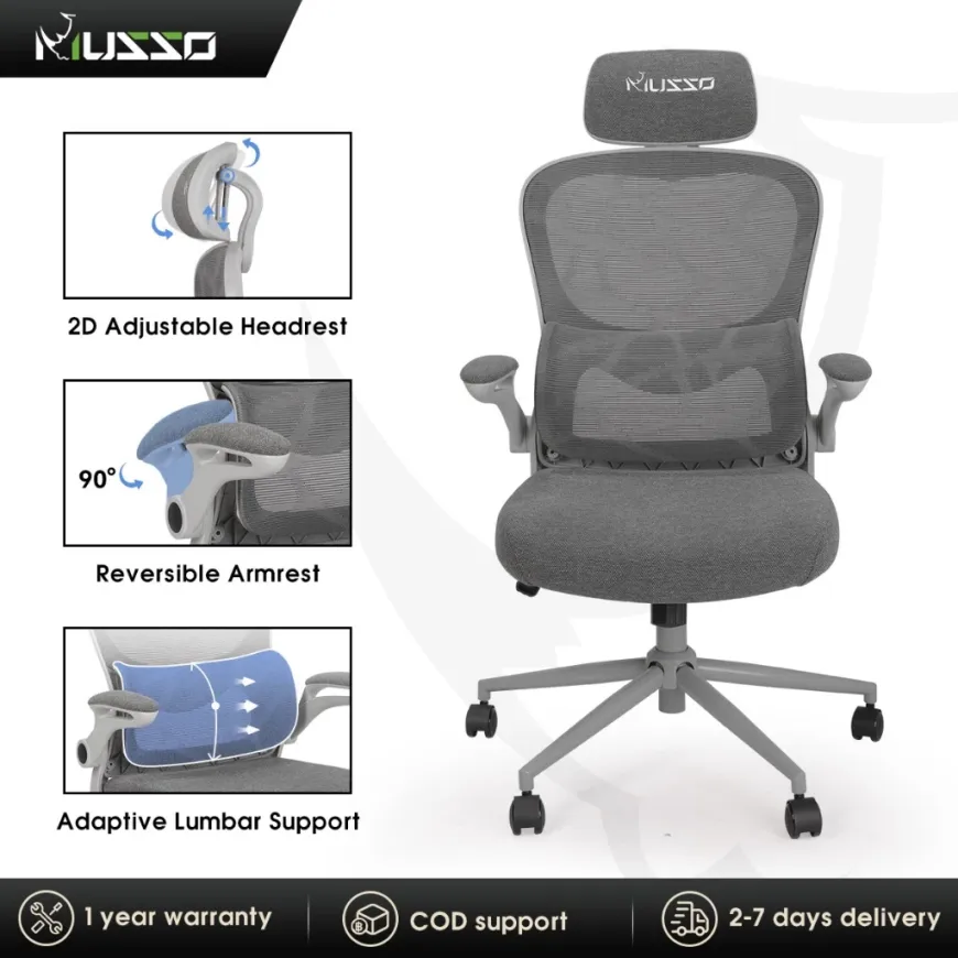 MUSSO C10 Ergonomic Chair 2D Headrest & Flip Armrest