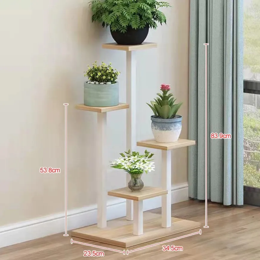 4 Layers Metal Plant Rack Balcony Flower Pot
