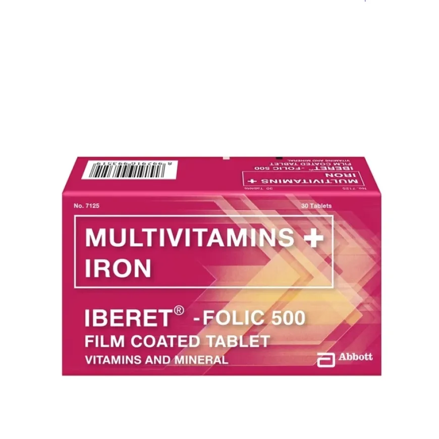 IBERET Folic 500 Multivitamins + Iron 30 Film-Coated Tablets