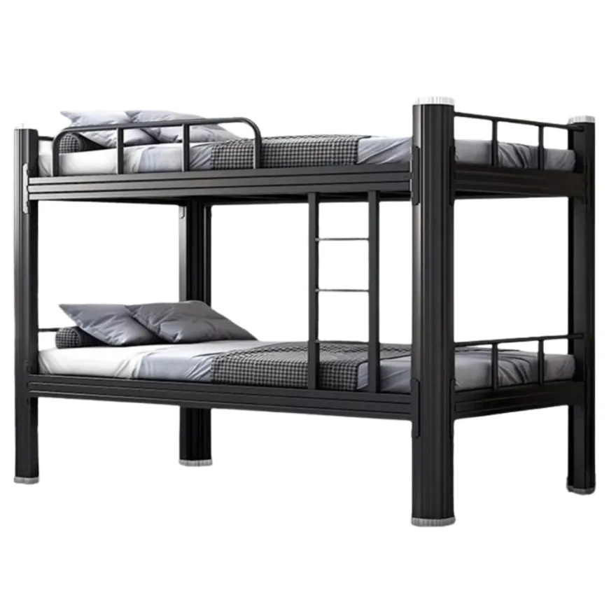 Metal Double Deck Bunk Bed with Stairs Bed Frame