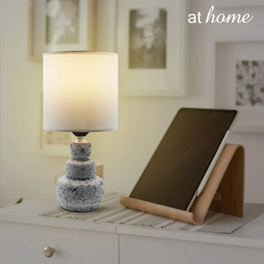 At Home Zani Nordic Ceramic Table Lamp with Linen Shade