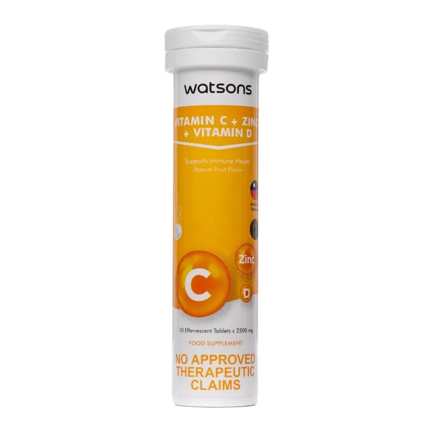 WATSONS Vitamin C + Zinc + Vitamin D 2500mg Effervescent Tablet