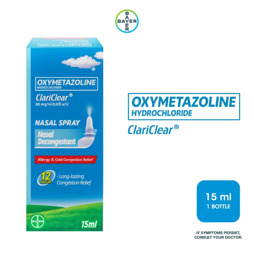 Clariclear Oxymetazoline Hcl 0.05% Nasal Decongestant Spray - (Previously Drixine)