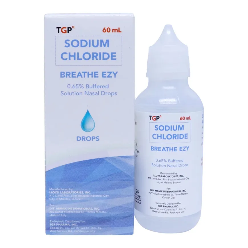 BREATHE EZY TGP Sodium Choloride (NaCI) Nasal Drops 0.65% 60ml to relieve nasal congestion