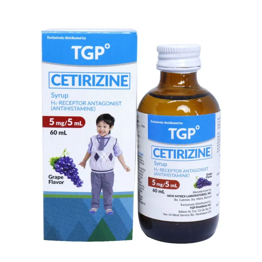 Cetirizine Syrup 5mg/5ml 60ml 1 bottle antihistamine for allergy relief